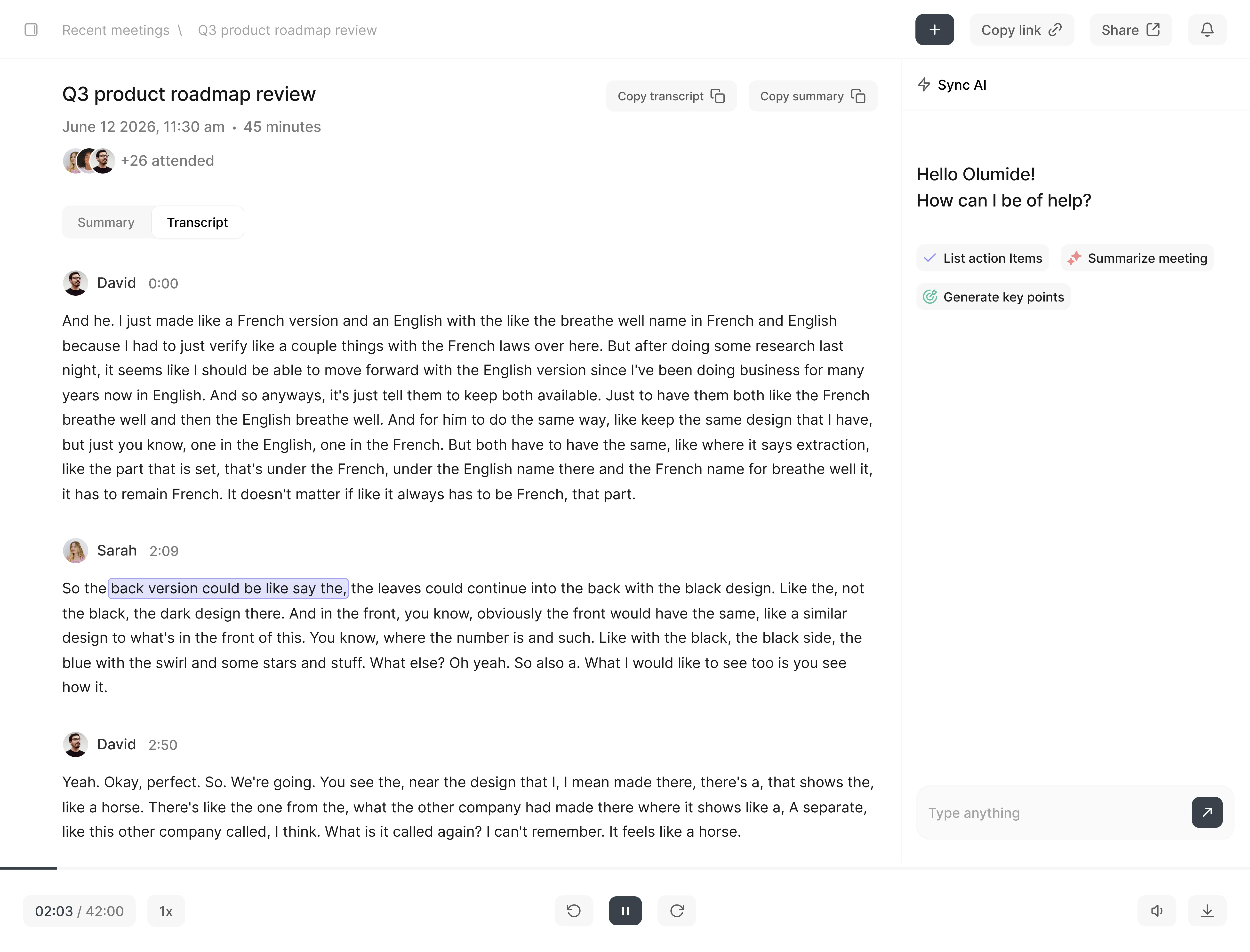 Syncly AI Transcript